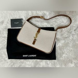 *SOLD* Saint Laurent Le 5 a 7 hobo bag in Canvas